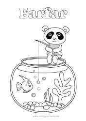 Gratis färgläggning Fiske Djur Panda Andra djur i världen