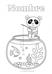 Colorear gratis Pesca Panda Otros animales del mundo