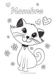 Dibujo libre Lindo Corazón Cat Animales Perros y gatos Dibujo animado