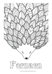 Gratis farvelægning Pindsvin Efterår Dyr Blade Komplekse farvelægninger Zentangle Skovens dyr