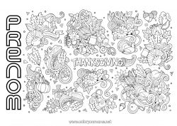 Coloriage gratuit Thanksgiving Automne