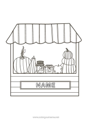 Colouring to customise Pumpkin Farmer Farm Jobs Sales Professions Stand Jam