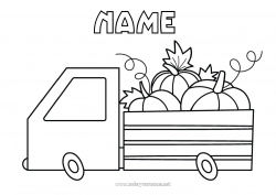 Free coloring Pumpkin Truck Vehicles Farmer Trucks and utility vehicles Farm Professions