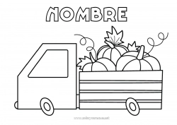 Colorear gratis Calabaza Camión Vehículos Agricultor Camiones y vehículos utilitarios Oficios de la Granja