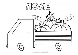 Desenho para personalizar Abóbora Caminhão Veículos Agricultor Camions et véhicules utilitaires Profissões na fazenda