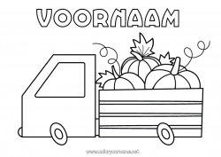 Gratis kleurplaat Pompoen Vrachtwagen Voertuigen Boer Vrachtwagens en bedrijfsvoertuigen Boerderijberoepen