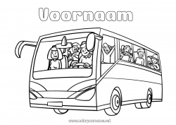 Gratis kleurplaat Voertuigen Bus, autocar Openbaar vervoer over land Terug naar school