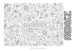 Free colouring Thanksgiving Autumn