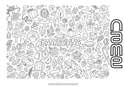 Free coloring Thanksgiving Autumn