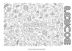 Coloriage gratuit Thanksgiving Automne