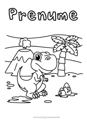 Desen liber de colorat Dinozauri Vulcan Animal