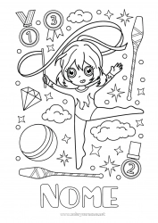 Desenho para personalizar Esporte Kawaii Gymnastique Sports artistiques