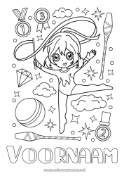 Gratis tekening Sport Kawaii Gymnastiek Artistieke Sporten