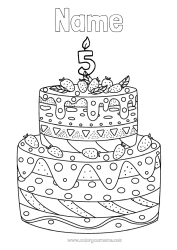 Free colouring Candle Cake Birthday Complex colouring pages Customisable age celebrated