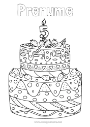 Desen liber de colorat Lumânare Tort Aniversare Desene de colorat complexe Vârstă personalizabilă de sărbătorit