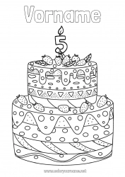 Malvorlage anpassen Kerze Kuchen Geburtstag Komplexe Ausmalbilder Angepasstes Geburtstagsalter