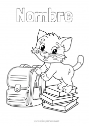 Colorear gratis Cat Libro Perros y gatos Lectura Mochila escolar Profesiones de la salud Regreso a clases Enfermera Veterinario