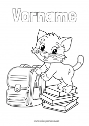 Kostenlose Zeichnung Katze Tier Buch Hunde und Katzen Lesen Schultasche Gesundheitsberufe Schulbeginn Krankenpfleger, Krankenschwester Tierarzt