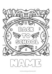 Colouring to customise Brush Coloured Pencil School Pencil Back To School Stationery Supplies Alarm Clock