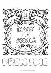 Pagină de colorat personalizată Pensulă Creion colorat Școală Creion Întoarcerea la școală Materiale școlare Trezire