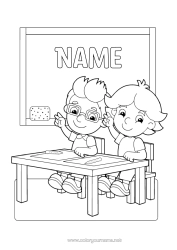Colouring to customise Classroom Board Classroom Pupil Lectern