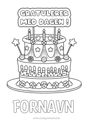 Gratis fargelegging Lys Kake Bursdag Gratulerer med dagen!
