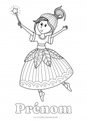 Coloriage à personnaliser Conte de fées Fée