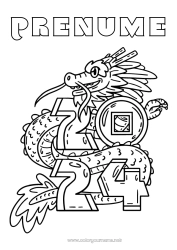 Desen liber de colorat Dragon La mulți ani! Dragoni, unicorni și animale fantastice 2024