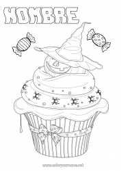 Colorear gratis Caramelos Calabaza Tarta