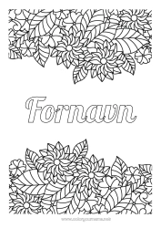 Fargeleggingssiden for barn Blomster Blader Komplekse fargelegginger