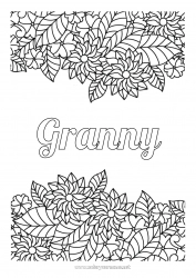 Child coloring page Flowers Leaves Complex coloring pages