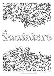 Pagină de colorat pentru copii Flori Frunze Desene de colorat complexe