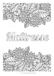 Coloriage enfant Fleurs Feuilles Coloriages complexes