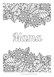 Pagină de colorat pentru copii Flori Frunze Desene de colorat complexe