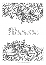 Coloriage enfant Fleurs Feuilles Coloriages complexes