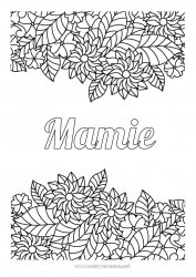 Coloriage enfant Fleurs Feuilles Coloriages complexes