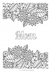 Child coloring page Flowers Leaves Complex coloring pages