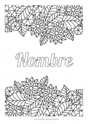 Dibujo libre Flores Hojas Dibujos complejos para colorear