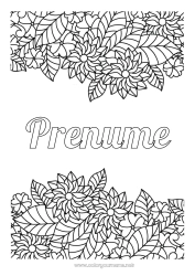 Pagină de colorat pentru copii Flori Frunze Desene de colorat complexe