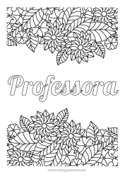 Desenho grátis Flores Folhas Colorações Complexas