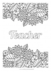 Child coloring page Flowers Leaves Complex coloring pages