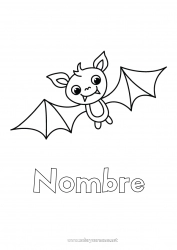 Dibujo libre Murciélago Halloween Animales Dibujos fáciles para colorear Aves y mamíferos voladores