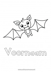 Gratis tekening Vleermuis Halloween Dier Eenvoudige kleurplaten Vogels en vliegende zoogdieren