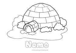 Colouring to customise Snow Igloo