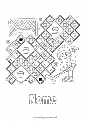 Disegno gratuito Sport Attività per Bambini Sport di squadra Hockey Labirinto Sport Invernali