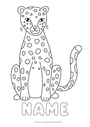 Free colouring Animal Wild animals of Africa Cheetah