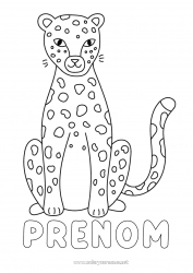 Coloriage gratuit Animal Animaux sauvages d'Afrique Guépard