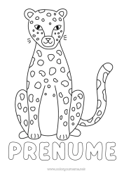 Pagină de colorat personalizată Animal Animale sălbatice din Africa Ghepard