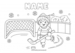 Coloring to customize Sport Team sports Hockey Winter Sports