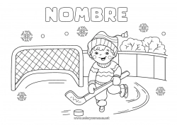 Colorear para personalizar Sport Deportes en equipo Hockey Deportes de Invierno